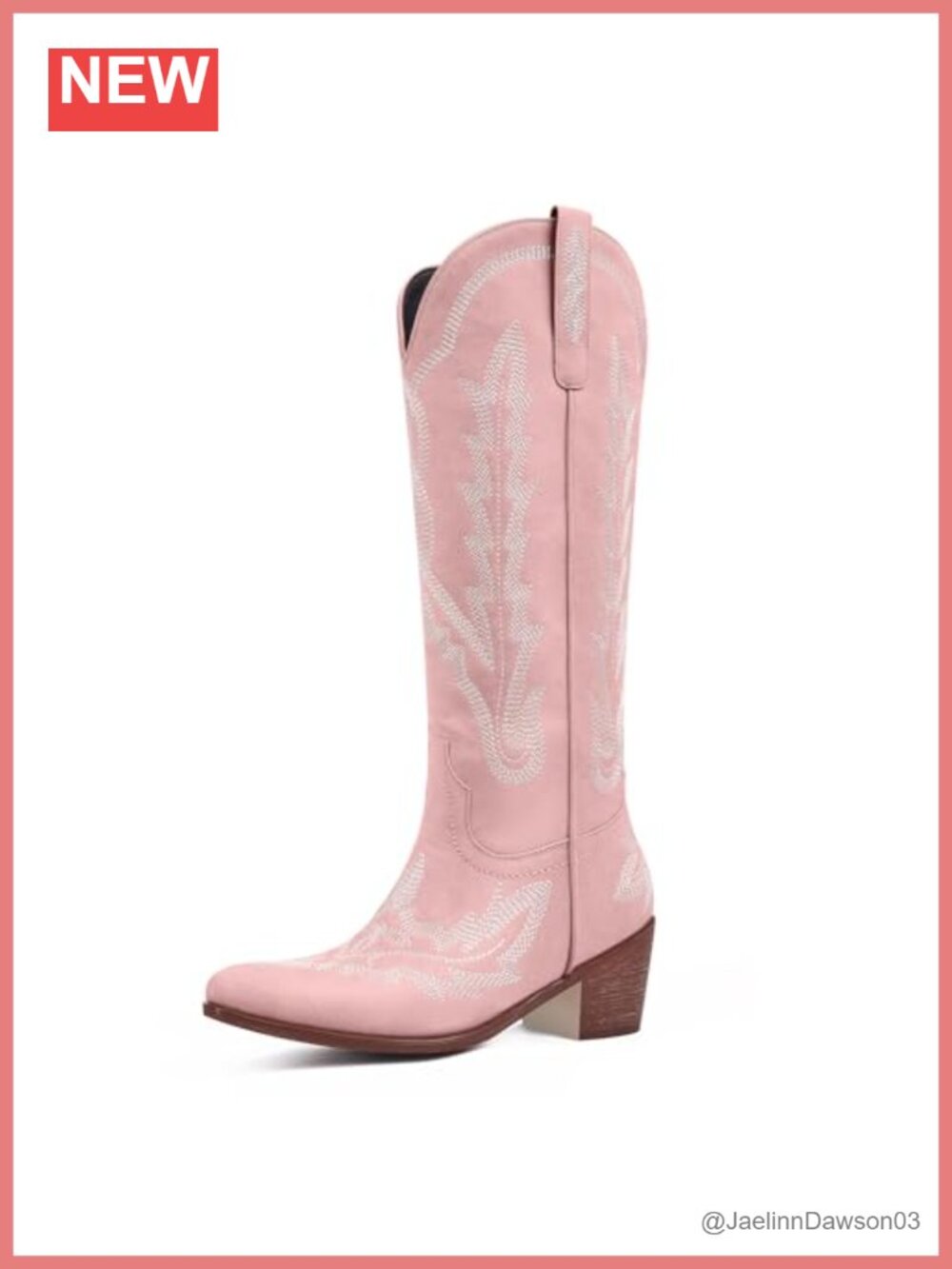Cowgirl Knee High Western Boots Embroidered Pull-On Block Heel